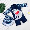 Baby Toddler Boys One Piece Swimsuit Set Long Sleeve Swimwear Cute Cartoon Bathing Suit Rash Guards with Hat 6M-5Y