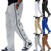 Sports Row Button Men's Casual Trousers Spring and Autumn Models Loose Straight Drawstring Large Size Trousers Men