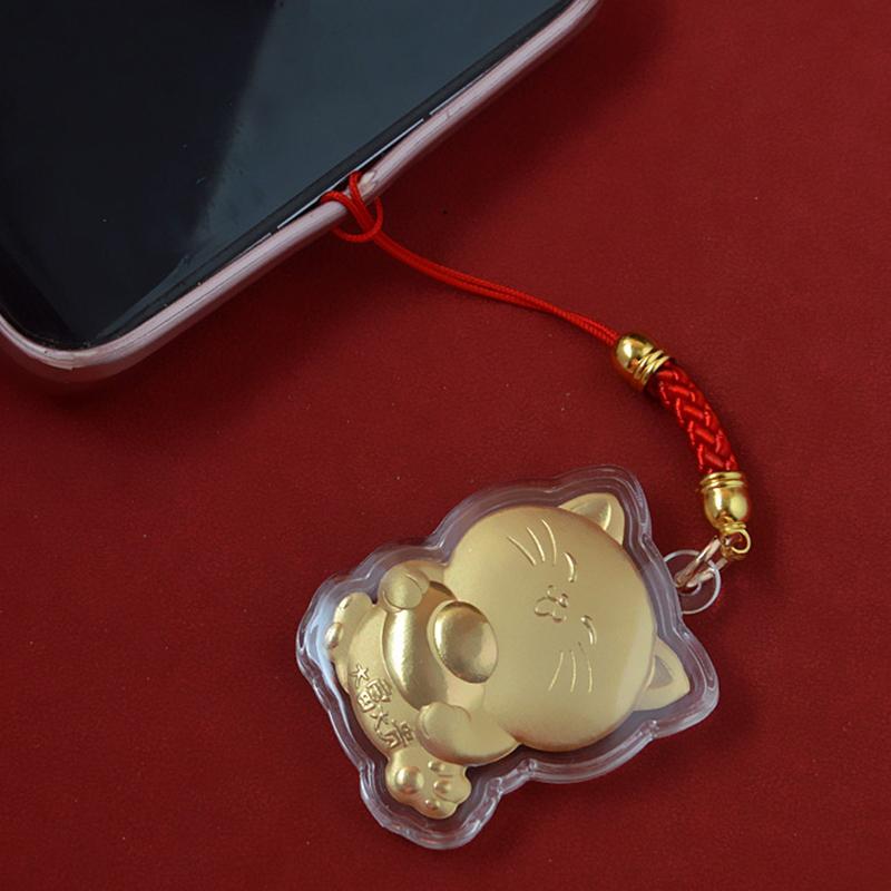 Good Luck Cat Yuanbao Cat Phone Chain Camera Keys Cord Chain Cute Lanyard Keychain Year Gift