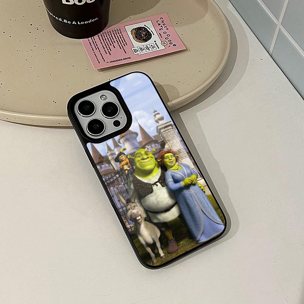 Милый забавный M-MovieS S-Shreks Задняя крышка чехла для телефона для Iphone 17 16 15 14 Air 13 12 11 Pro Max Mini Plus Fundas Shell PC+TPU Чехол
