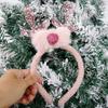 Мультяшные ободки с головой оленя, рогами и ушами, детские рождественские аксессуары для волос, праздничные аксессуары для волос для детей