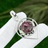 Natural Thulite Gemstone Pendant Handmade 925 Sterling Silver Indian Jewelry