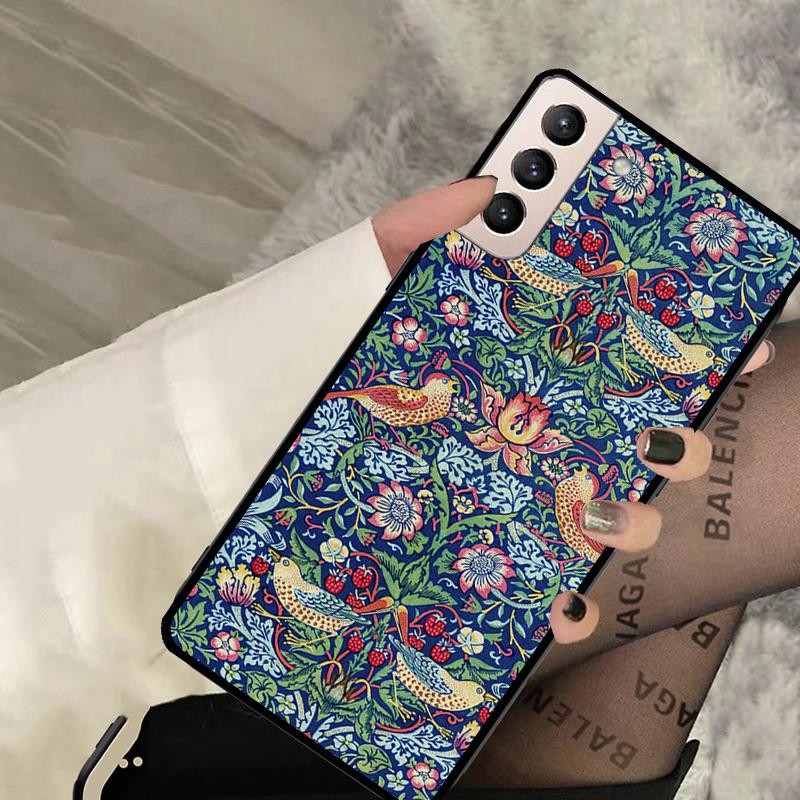 Чехол William Morris Strawberry Thief для Samsung Galaxy S20 FE S8 S9 S10 Note 10 Plus Note 20 S21 S22 Ultra Задняя крышка