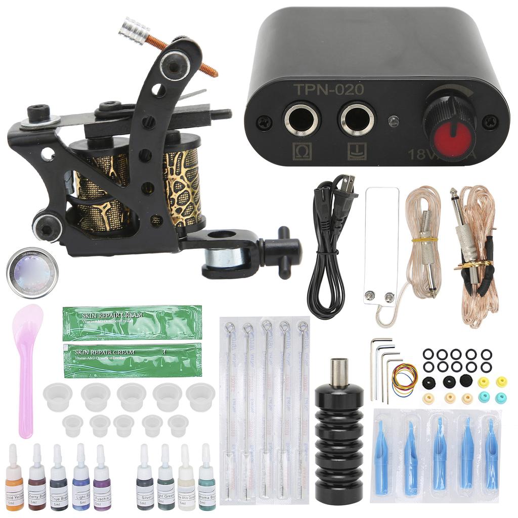 Tattoo Coil Machine Mini Tattoo Power Supply Tattoo Clip Cord Complete Starter Tattoo Machine Tools