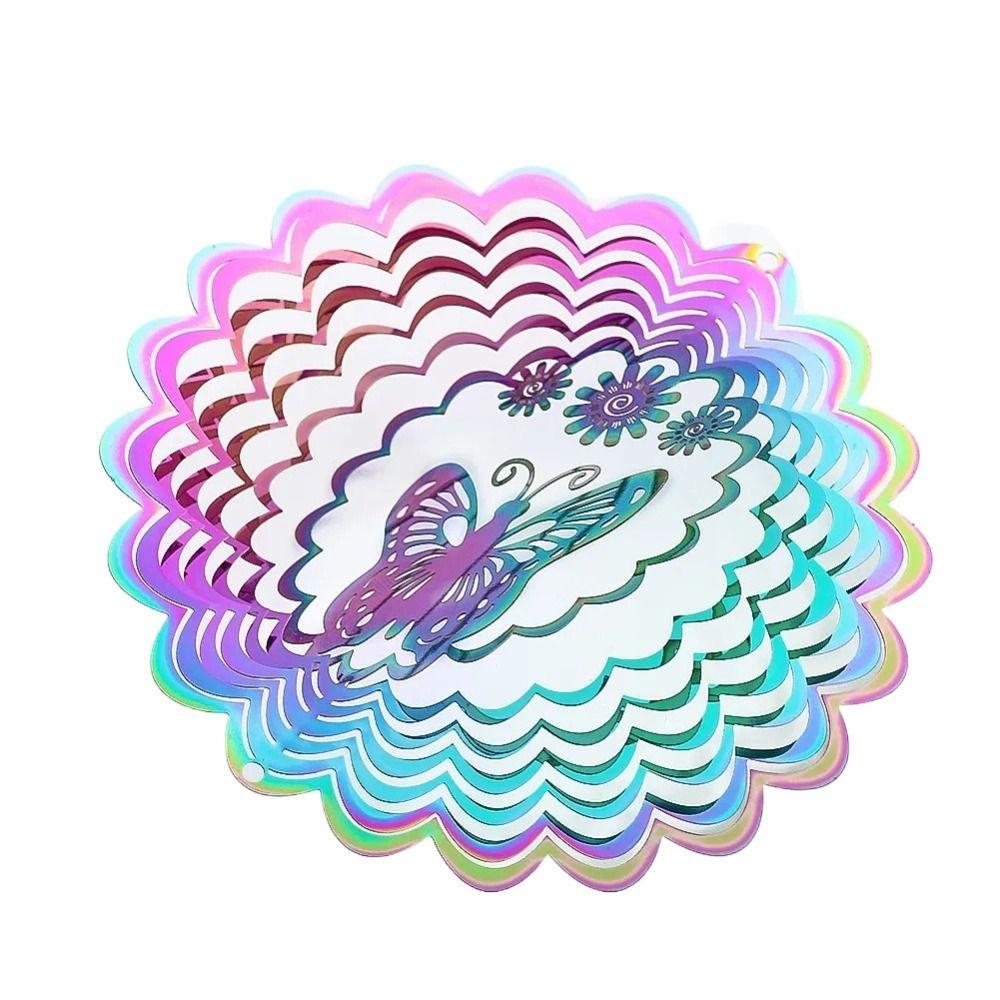Gradient Color Wind Spinner Catcher 3D Dynamic Rotating Wind Chimes Funny Wind Chime Pendant Party