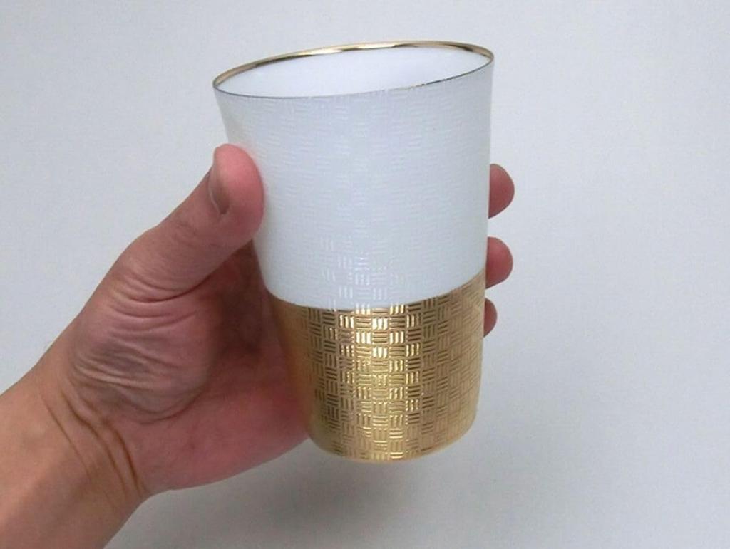 Деревянная чашка J-kitchens, сделанная в Японии, ультратонкая, светопропускающая, золотая, Ajiro, коробка, 370 мл,