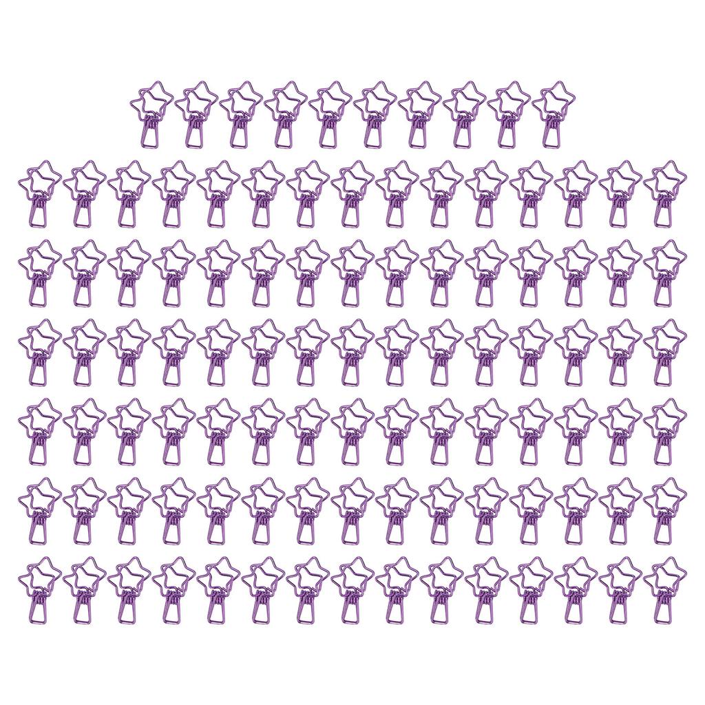 100 шт. Зажимы для бумаги в форме звезды, милые мультяшные полые, с сильной прижимной силой, прочные металлические зажимы для бумаги для офиса, счетов, билетов