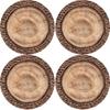 Set of 4 Round Table Mats for 4D Tables, 33 Cm - Robina | Ecological Felt, HD Print, Washable At 40 °C, Bertoni