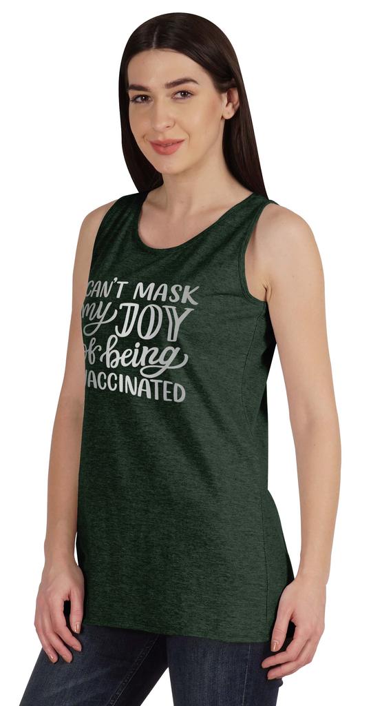 Inkmeso Can't Mask My Joy Of Being Vaccinated Women Pro-Vaccine Tank Top