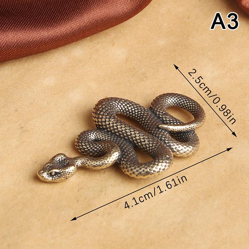 Copper Brass Mini Snake Antique Bronze Decor Figurines For Interior Decoration Desktop Ornament Pure Copper Miniatures Statue