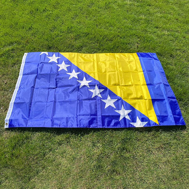 Aerlxemrbrae 90*150cm Bosnia and Herzegovina Flag Banner Hanging National Flag Bosnia and Herzegovina