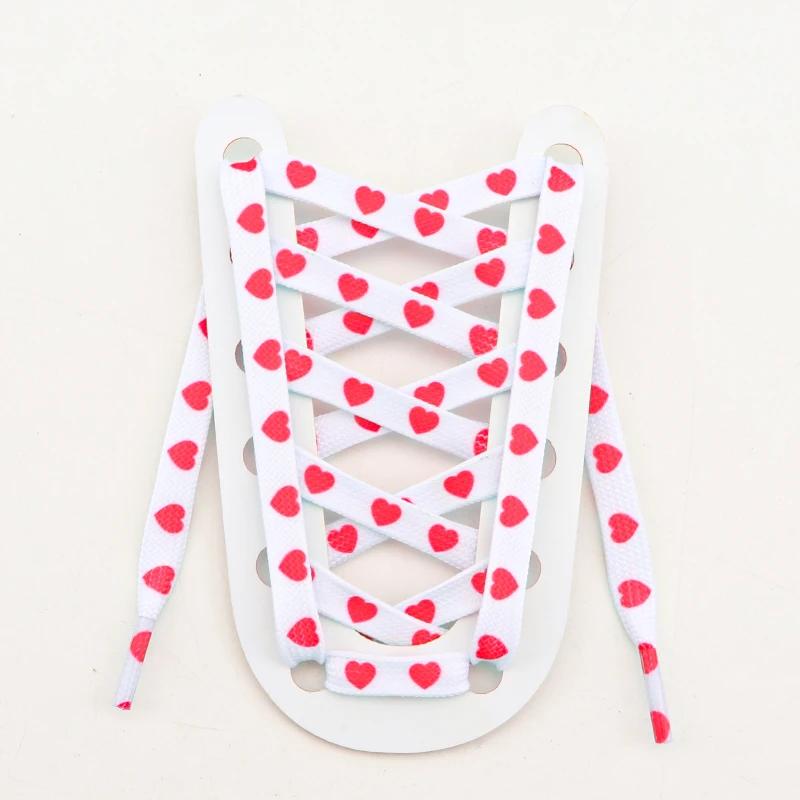 Плоские шнурки с сердечками для кроссовок, повседневные высокие холщовые шнурки для обуви для AF1/AJ1, женские мужские шнурки, аксессуары для обуви