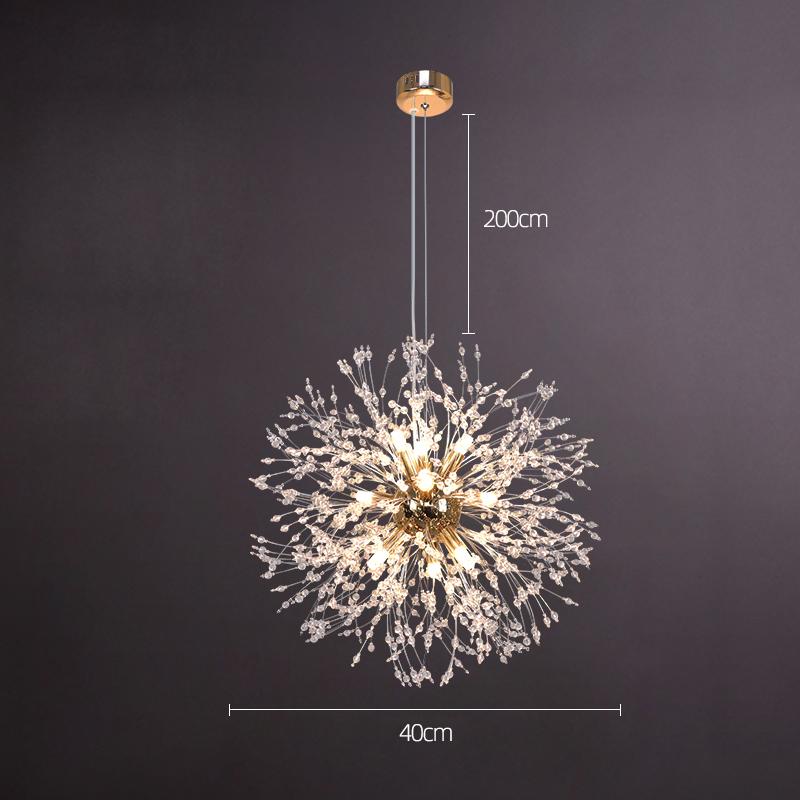 New Modern Crystal Dandelion Chandelier Lighting Pendant Light for Living Room Dining Home Decoration Led Ceiling Hanging Lamp