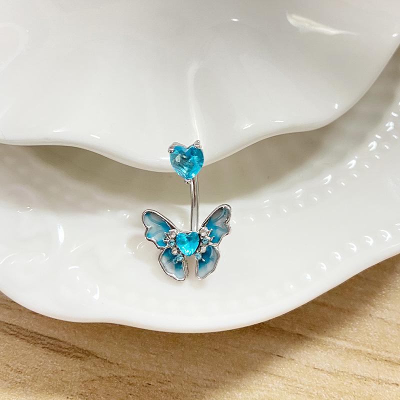 Модные кольца для пупка в форме сердца и циркония, бабочка, цветок, пупочное кольцо для женщин, пирсинг пупка, штанга, пирсинг тела, ювелирные изделия