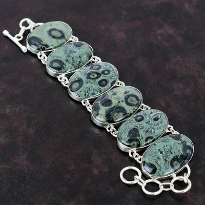 Браслет из яшмы Камбаба, браслет из стерлингового серебра 925 пробы, достойные ювелирные изделия из драгоценных камней, регулируемый браслет-цепочка, изящный браслет ручной работы, подарок для мамы