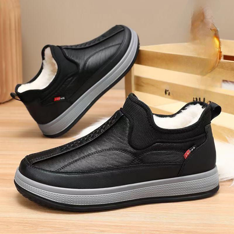 Зимняя повседневная хлопковая обувь с бархатом и овечьей шерстью Зимняя обувь Нескользящая