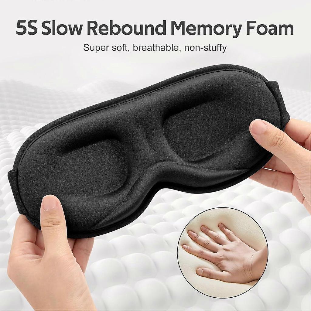 Sleep Mask for Men Women - 100% Blackout Eye Masks for Sleep - 3D Soft Sleeping Mask for Side Sleepers - Zero Pressure Lash Extensions Eye Cover Shad