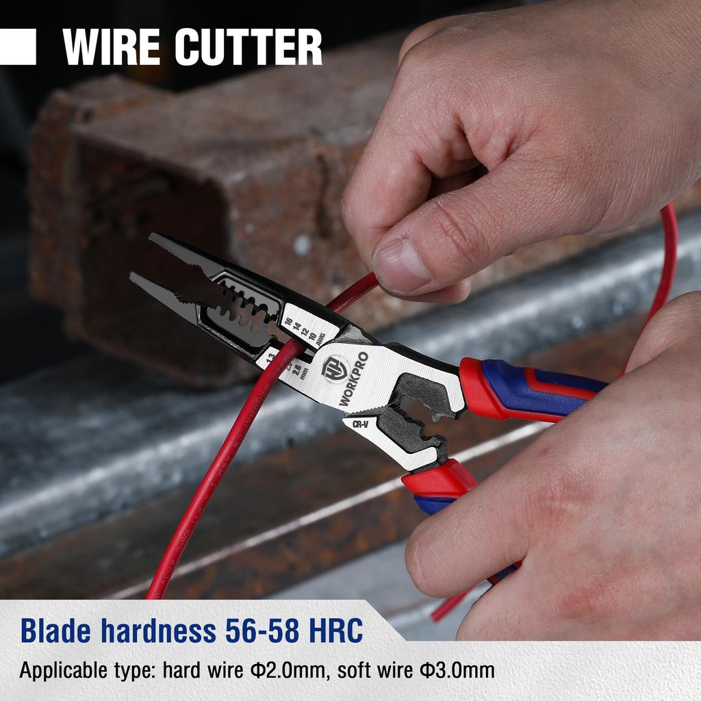 WORKPRO Needle Nose Pliers Hardware Tools Universal Wire Cutters Electrician Multifunctional Universal Diagonal Pliers