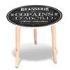[A3400] - Round Wooden Table 'Brasserie Les Copains d'Abord' Black - 40 Cm