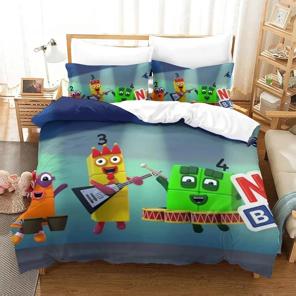 Модная 3D-печать Мультяшная коллекция постельного белья NNumberblocks Двуспальная Подростковая King Пододеяльник Одеяло Наволочка Мальчики Девочки Взрослые Спальня