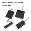 1/2/3/4 Slot Way 18650 Battery Storage Box Case DIY Batteries Clip 3.7v 1 2 3 4 Port  Holder Black Plastic Container  Lead 2Pin