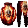 Punk 3D Skull Printed Hoodies Pants Suits Cool Mens Womens Fashion Spring Autumn  Casual Pullover Sweatshirts Sets Street Style