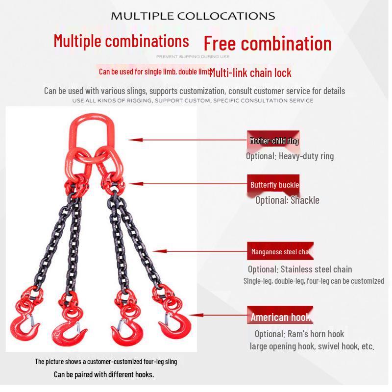 4-Ton 2-Meter Double Leg Steel Lifting Chain Sling
