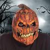 Pumpkin Head Mask for Halloween Latex Material Scary Mouth Design Cosplay Prop for Adults
