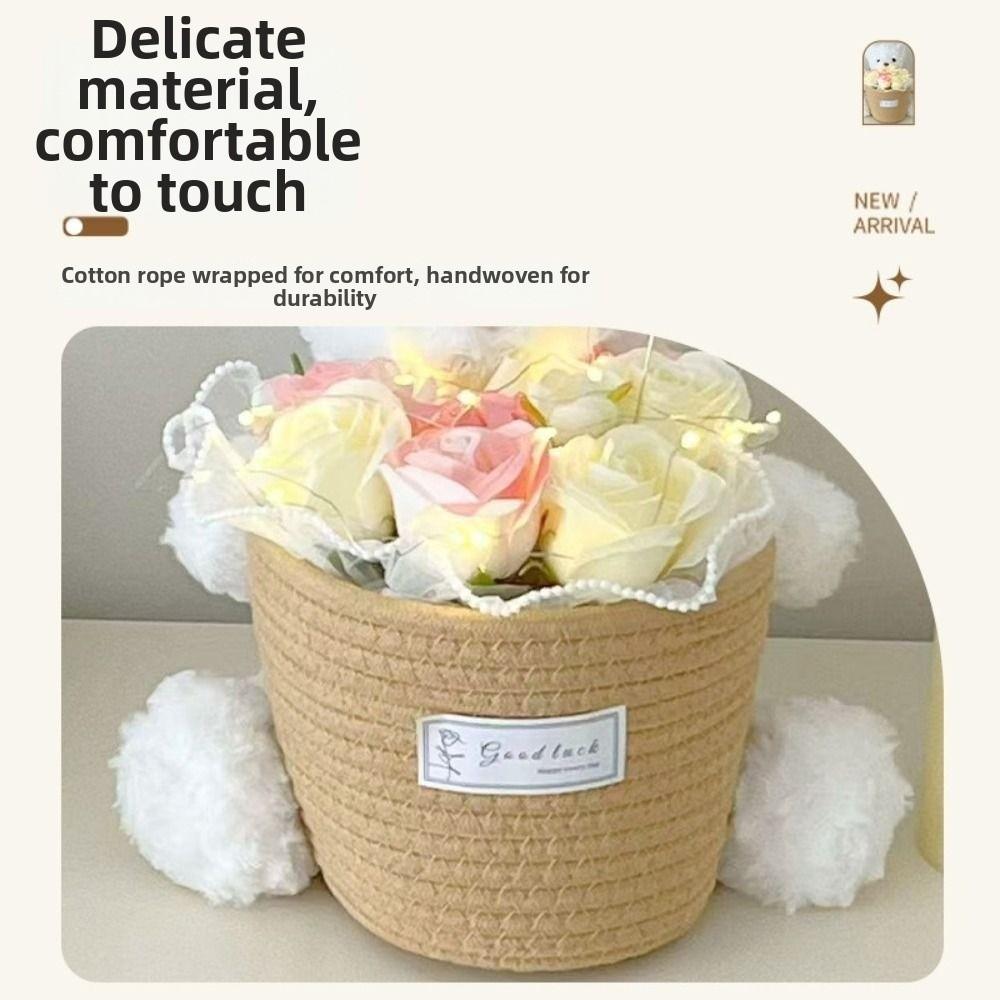 Modern Flower Pot Basket Handmade Woven Flowerpot Weaving Planter  for Sundries Gifts Flowers