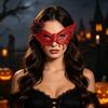 Witch Mask Spooky Halloween Half Face Mask Bat Mask Non Woven Costume Accessory For Carnival Gathering Holiday Party Cosplay