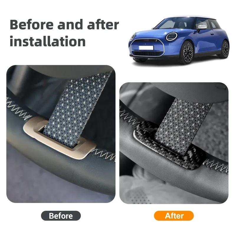 Carbon Fiber Steering Wheel Trim Sticker Interior For BMW Mini Cooper S Countryman U25 F65 F66 F67 J01 EV J05 Aceman 2024 2025