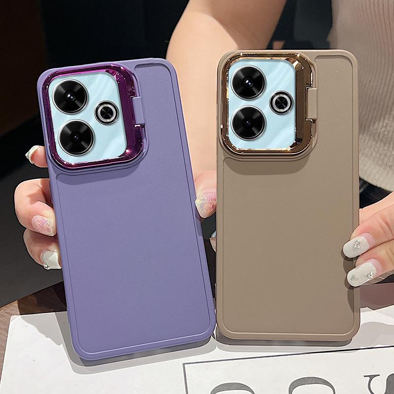 Подставка для камеры, однотонный мягкий чехол из ТПУ для Xiaomi Poco F6 X6 Pro M6 X5 Redmi Note 13 12 11 Pro 10, матовый противоударный защитный чехол для объектива телефона