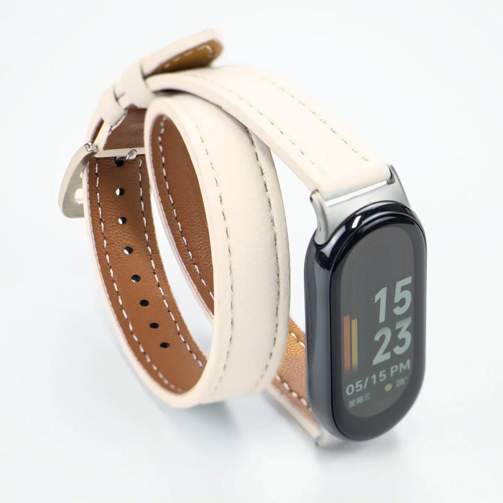 Для Mi Band 8 Ремешок Кожаный ремешок Для Xiaomi Mi Band 9 Ремешок на запястье Correa Часы Замена Miband 9 NFC Спортивный браслет Pulseira
