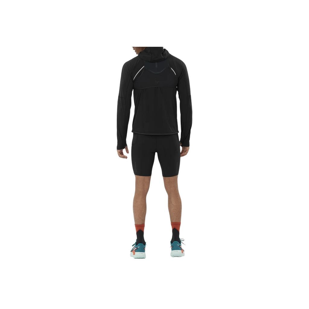 SALOMON Sense Aero Hybrid мягкая удобная ветрозащитная водонепроницаемая влагоотводящая теплая толстовка с полумолнией мужская толстовка темно-черного цвета LC2290600