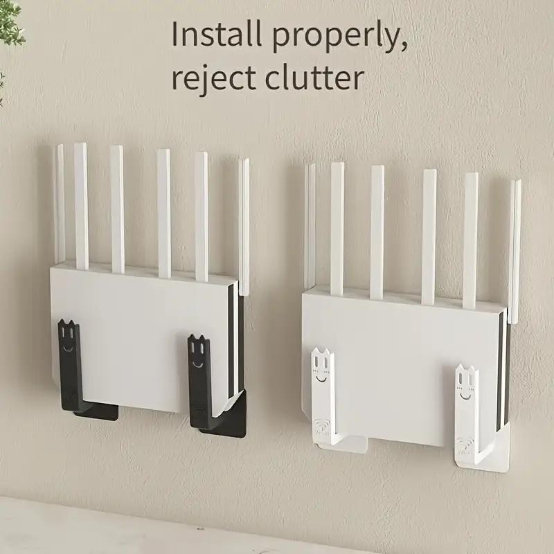 2/1PCS Wireless Wifi Router Rack Wall-mounted Storage Box Socket Strip Holder Bracket Punch-free Bracket