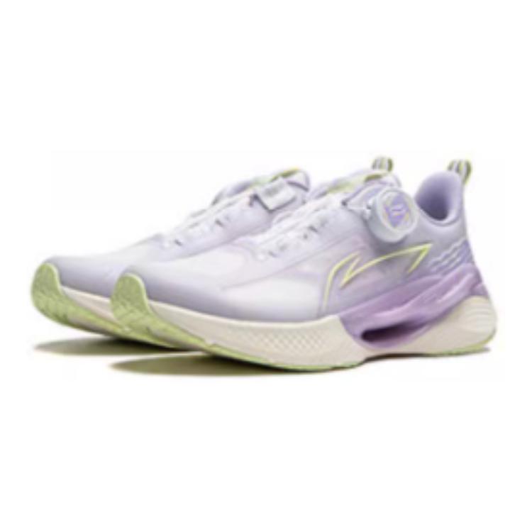 Кроссовки для бега Li Ning Kids Cloud, удобные, универсальные, амортизирующие, дышащие, с низким верхом, детские кроссовки для бега, фиолетовые, белые, YKFU020-2