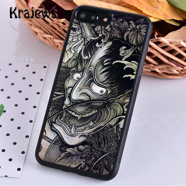 Krajews Японская маска демона Они Хання Чехол для телефона Cover Для iPhone 17 Air 16 15 14 plus 11 12 13 pro max Fundas