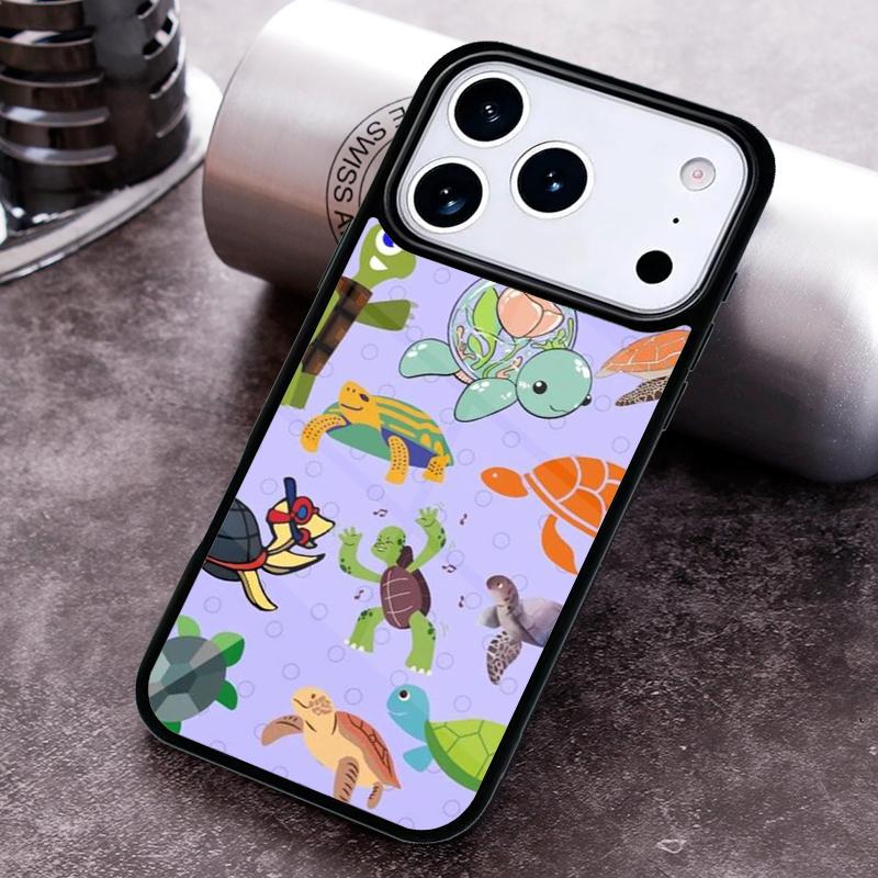 Cute Cartoon Turtles Phone Case For iPhone 17 16 15 14 13 12 11 Pro Max Plus 17Air Soft Silicone Cover