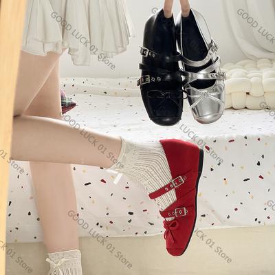 Мода 2025 Весна Осень Новые Женские Балетки с Бантом, Лаконичные Женские Туфли в Балетном Стиле, Элегантные Туфли для Платья