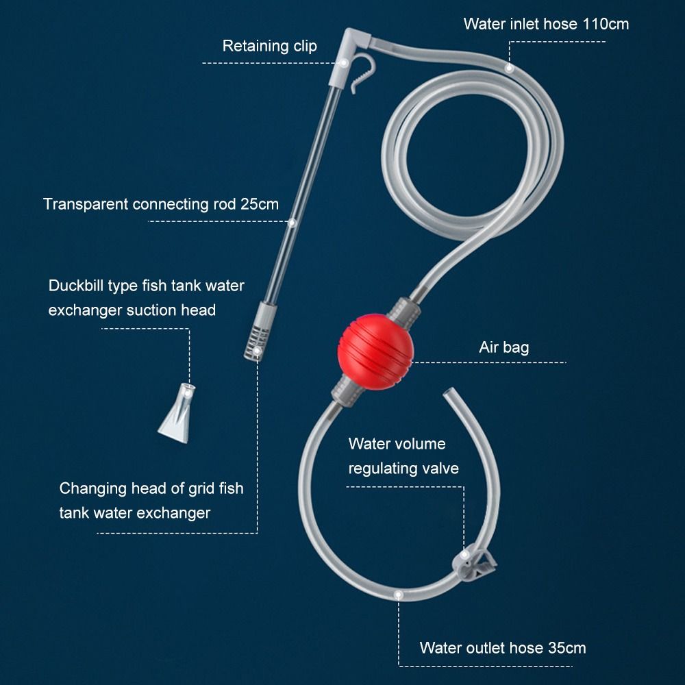 Аксессуары с фильтром, сифонный шланг, очиститель для аквариума, насос для смены воды в аквариуме, сменщик воды