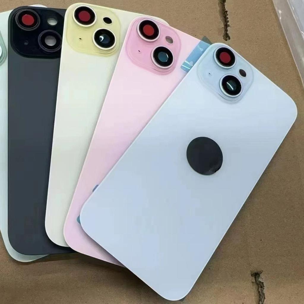 5 шт. Заднее стекло с большим отверстием для iPhone 15 15 Plus 15 Pro Max 15P Копия Задняя крышка аккумулятора Запасные части для ремонта