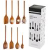 Cooking Wooden Spatula, 8-Piece Solid Wood Spatula and Spoon Utensil Set, Suitable For Home Kitchen Cookware