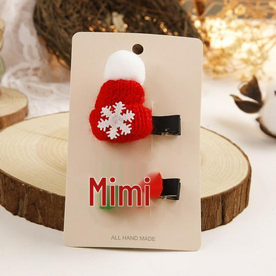 Kids' Christmas Hair Accessories: Snowflake Clips, Knit Hat, Hairpins & Bow Gift Set
