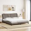 LED Bed Frame without Mattress  Hvar  Taupe 180x200 cm Fabric