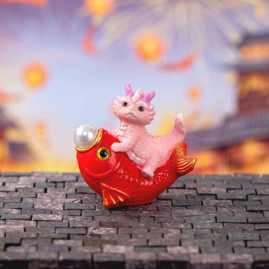 Мини-орнамент дракона, яркие цвета, милая фигурка дракона, украшение из смолы для дома, новогодние украшения