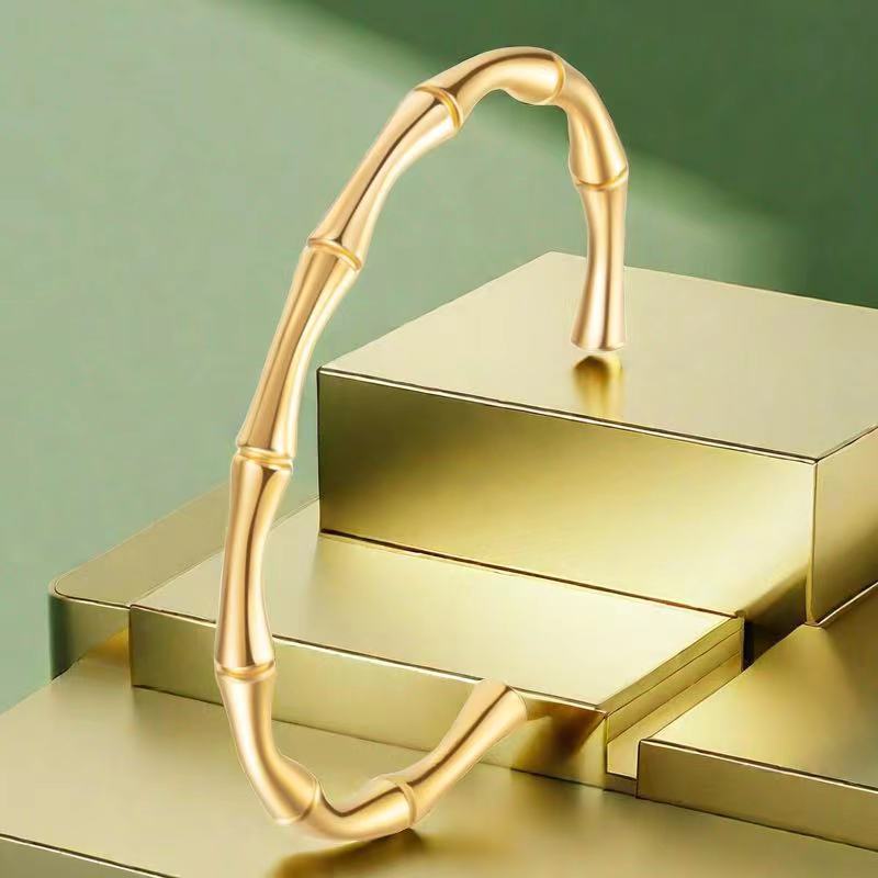 Bamboo Women's Summer Fashion Niche High-end Bracelet Open Hand Jewelry Bracelet