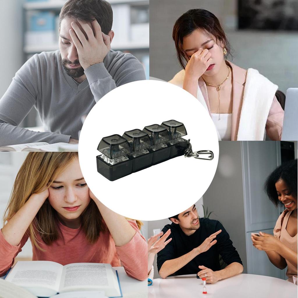 Fidget Toys LED Keyboard Keychain Crystal Clicker Sensory Toy for Stress Relief Keyboard Keychain Fidget Gadget for Adults Kids