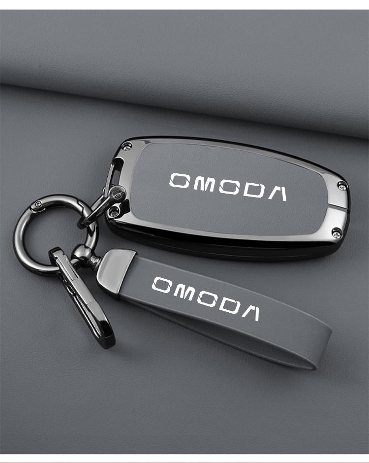 Премиальный металлический защитный чехол-брелок с ремешком для Chery OMODA 5 - Чехол для ключа с полным покрытием