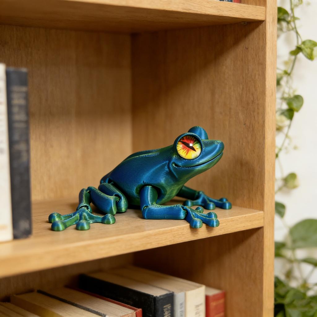 Лягушка, статуэтка, напечатанная на 3D-принтере, Гибкое животное, напечатанное на 3D-принтере, Цветные статуэтки-фигурки, Подарки, 38 см / 14,96 дюйма, 16,5 см / 6,5 дюйма