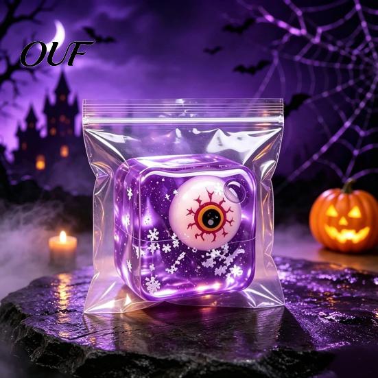 Clear Cube Fidget Toy Stress Relief for Halloween Christmas, Anxiety Reduction Ice Squeeze Toy, Slow Rising Sensory Holiday Gift
